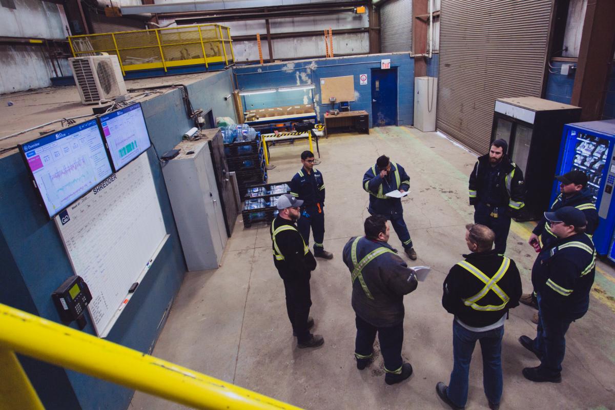 Marcotte made a simple investment in digital screens so the team could be on the same page about production wins and improvements.