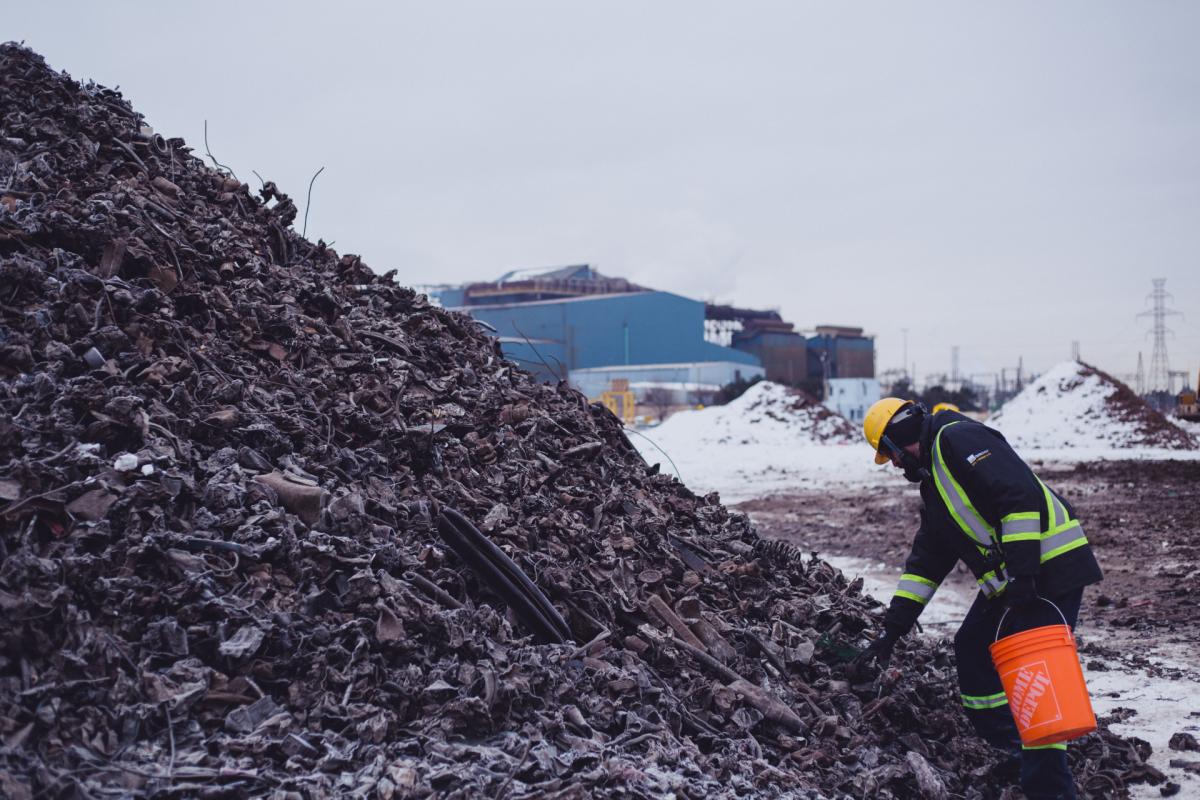 Since steel can be endlessly recycled, Gerdau steel is made from 99% recycled scrap. Marcotte works at the shredder, where scrap is processed and sorted.